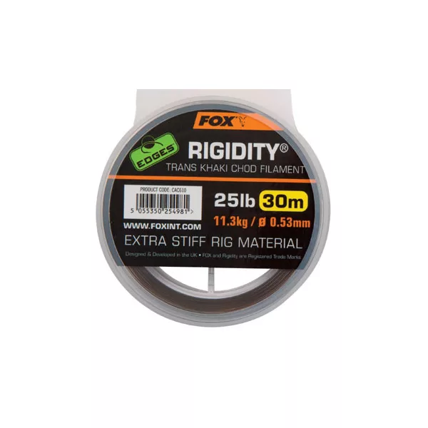 Fox EDGES™ Rigidity® - Trans Khaki 25lb/0.53mm Przypon