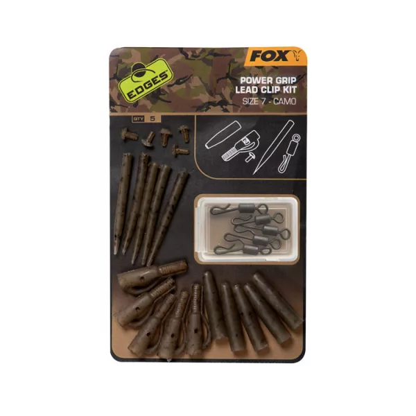 Fox EDGES™ Camo Power Grip Lead Clip Kit Sz 7 Size 7 x5 Szybkozłączka