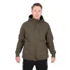 Fox Collection Sherpa Kapucnis Pulóver Zöld-Fekete Thermo Kabát L