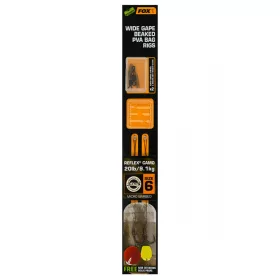   Fox EDGES™ Wide Gape Beaked PVA Bag Rigs 20lb Size 6 Brown & Green Haczyk z przyponem