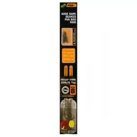   Fox EDGES™ Wide Gape Beaked PVA Bag Rigs 20lb Size 8 Brown & Green Haczyk z przyponem