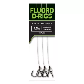   Fox Carp Ready Rigs Fluoro D Rig 6, Haczyk z oczkiem, z zadziorem, gotowy przypon 3szt.