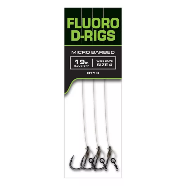 Fox Carp Ready Rigs Fluoro D Rig 6, Haczyk z oczkiem, z zadziorem, gotowy przypon 3szt.