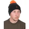 Fox Collection Bobble Hat Czarno-Pomarańczowa Czapka Z Pomponem