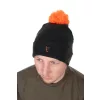Fox Collection Bobble Hat Czarno-Pomarańczowa Czapka Z Pomponem
