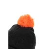 Fox Collection Bobble Hat Czarno-Pomarańczowa Czapka Z Pomponem