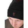Fox Collection Bobble Hat Czarno-Pomarańczowa Czapka Z Pomponem
