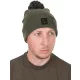Fox Collection Bobble Hat Zielono-Czarna Czapka Z Pomponem