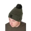 Fox Collection Bobble Hat Zielono-Czarna Czapka Z Pomponem