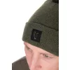 Fox Collection Bobble Hat Zielono-Czarna Czapka Z Pomponem