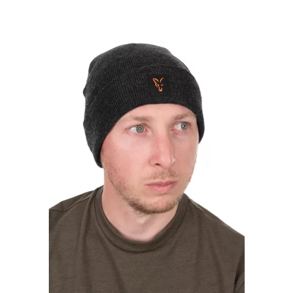 Fox Collection Beanie Czarno-Pomarańczowa Czapka