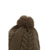 Fox Khaki Knitted Bobble Czapka z Pomponem