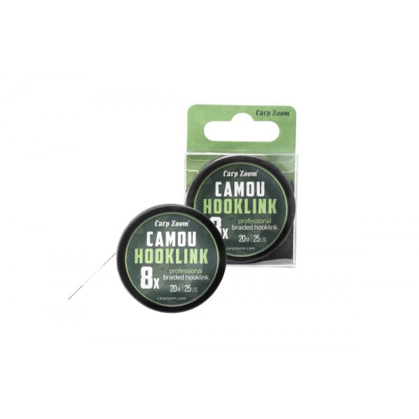 Carp Zoom Camou 8X 20m 35lb Camouflage Braided Leader Line