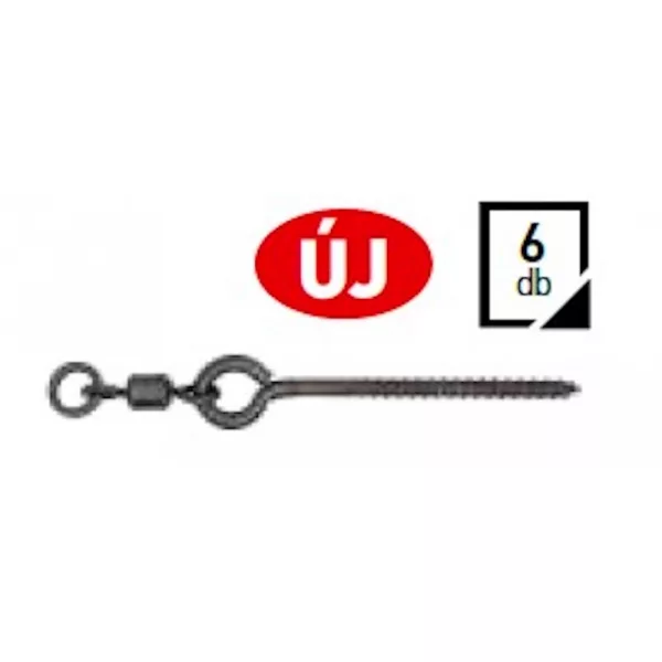 Carp Zoom CZ Gwintowana szpilka do przynęty z krętlikiem, 12 mm, 6 szt.