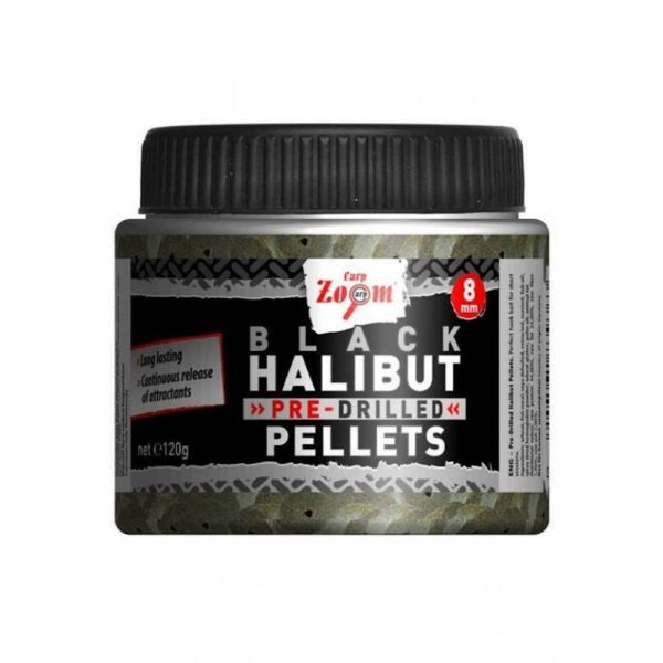 Carp Zoom CZ Czarny wiercony pellet halibutowy, 20 mm, halibut, 120 g
