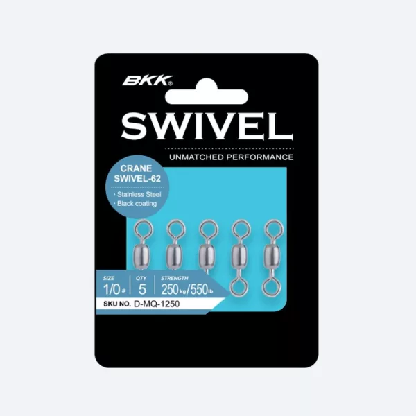 BKK Crane Swivel-62 (Stainless Steel, Black) 3# 9db/csomag Krętlik