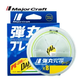   Major Craft Dangan Braid X8 0,19mm 150m Fluo Light Green Fonott Zsinór