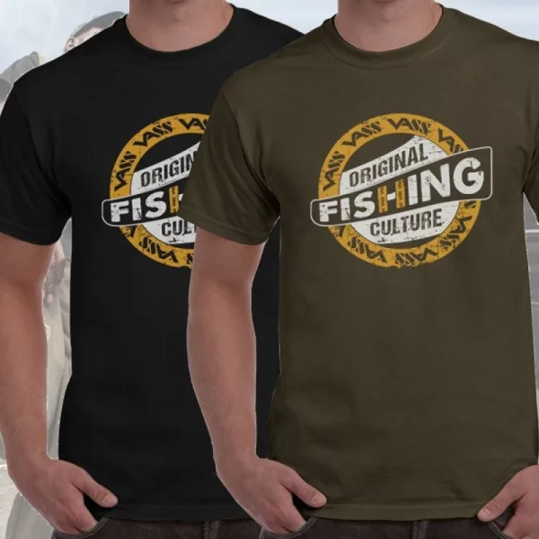 Vass-Tex Fishing Culture Printed Khaki T-Shirt S