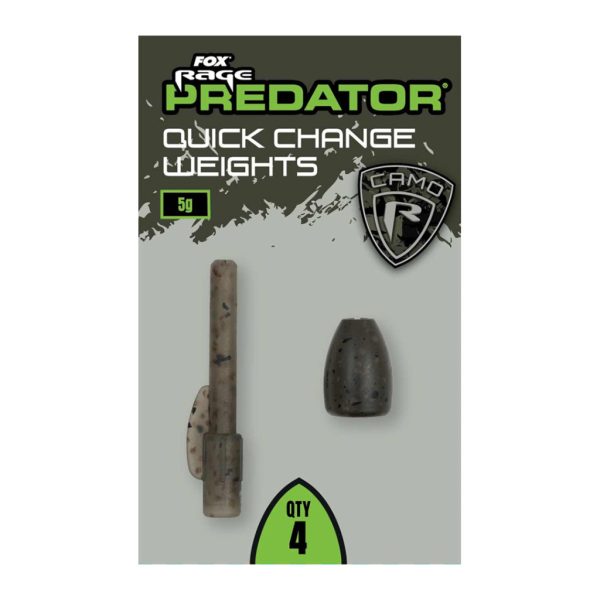 Fox Rage Predator Camo Quick Change Weights Szybkowymienne Obciążenie Spławikowe 5gr 4szt
