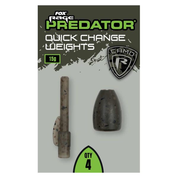 Fox Rage Predator Camo Quick Change Weights Szybkowymienne Obciążenie Spławikowe 15gr 4szt