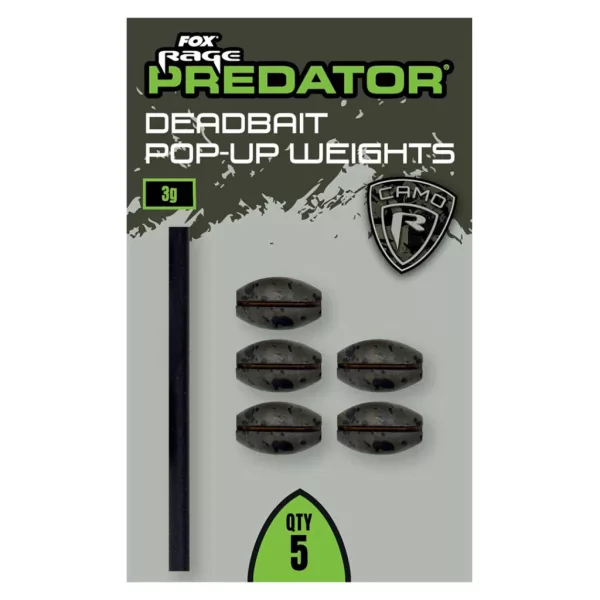 Fox Rage Predator Camo Deadbait Pop-up Weights Obciążenie przyponu 5gr 5szt