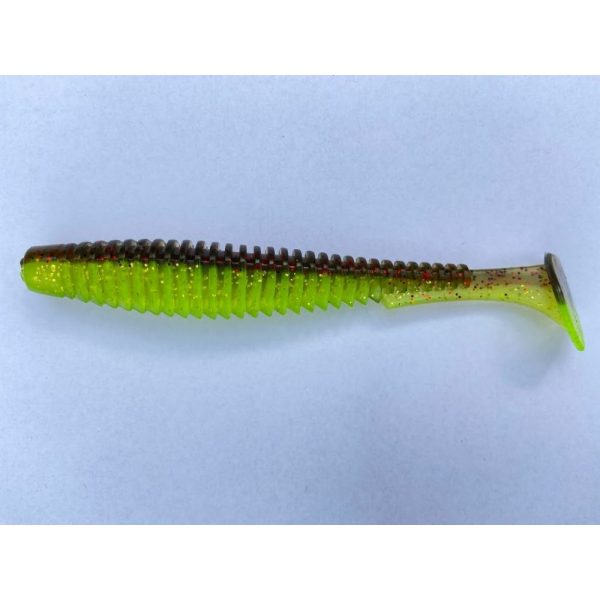 FISHUP U-Shad 10,16cm (8db.), #203 - Zöld Tök/Fluo Chartreuse Plasztik műcsali