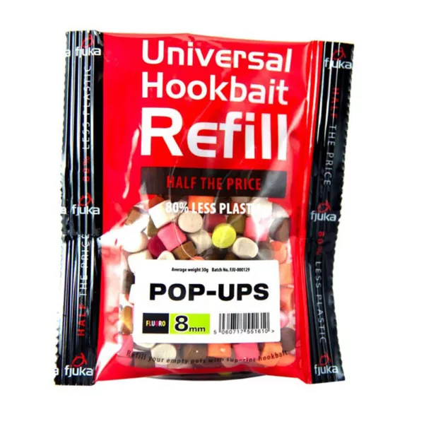 Fjuka Pop-Ups Mixed Colours 8mm Pop Up Przynęta haczykowa w opakowaniu uzupełniającym 50gr