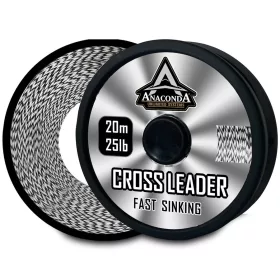   Anaconda Fast Sinking Cross Leader Czarno-Biała 35lb 20m Pleciony Przypon