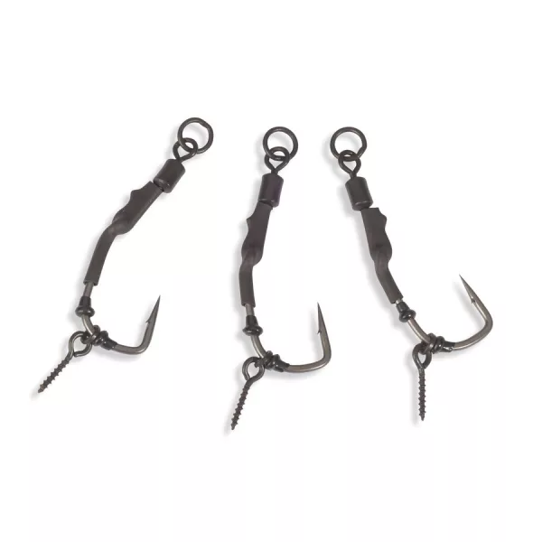 Anaconda Piercer Ronnie Rig Curve Shank 6 Zmontowane haczyki karpiowe z oczkiem i mikrozadziorem 3szt