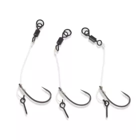   Anaconda Piercer Chod Rig Curve Shank 8 Eyed, Barbed Pre-Tied Carp Hook 3pcs