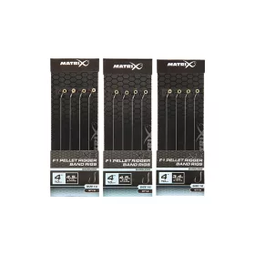   Matrix X5 F1 Pellet Rigger Band Rigs 16 10cm Füles, Szakáll Nélküli Monofil Előkötött Horog Csaligyűrűvel 8db