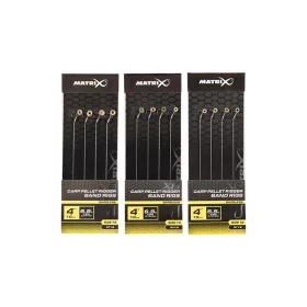   Matrix X6 Carp Pellet Rigger Band Rigs 12 10cm Füles, Szakáll Nélküli Monofil Előkötött Horog Csaligyűrűvel 8db