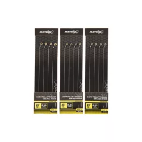   Matrix X6 Carp Pellet Rigger Band Rigs 14 15cm Füles, Szakáll Nélküli Monofil Előkötött Horog Csaligyűrűvel 8db
