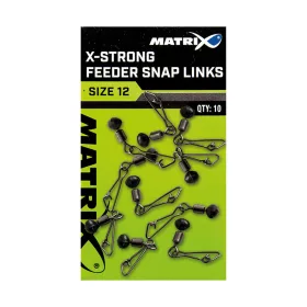   Matrix X-Strong Feeder Bead Snap Links 12 Agrafki z krętlikiem 10szt