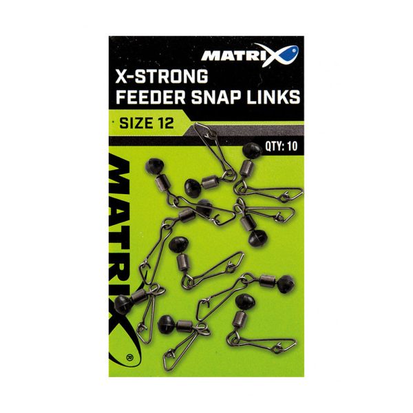 Matrix X-Strong Feeder Bead Snap Links 10 Agrafki z krętlikiem 10szt