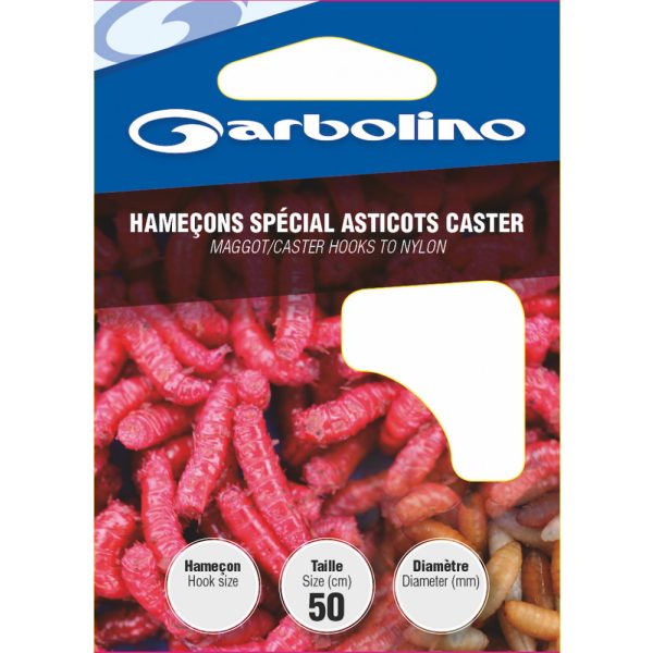 Garbolino Maggot/Caster Hooks To Nylon 12 z łopatką, haczyk monofilowy z zadziorem 10szt