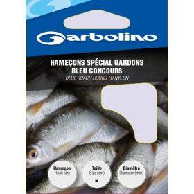   Garbolino Blue Roach Hooks To Nylon 16 z łopatką, haczyk monofilowy z zadziorem 10szt