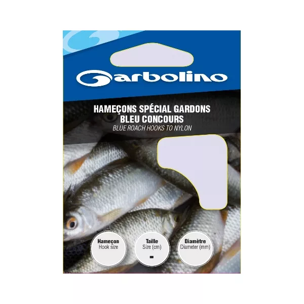 Garbolino Blue Roach Hooks To Nylon 16 z łopatką, haczyk monofilowy z zadziorem 10szt