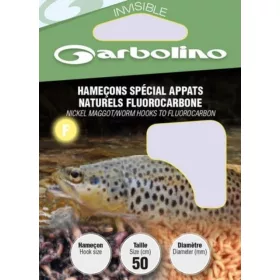   Garbolino Nickel Maggot/Worm Hooks To Fluorocarbon 14 Bezočkowy, Z zadziorem Monofilamentowa Przypon haczykowy 10 szt.