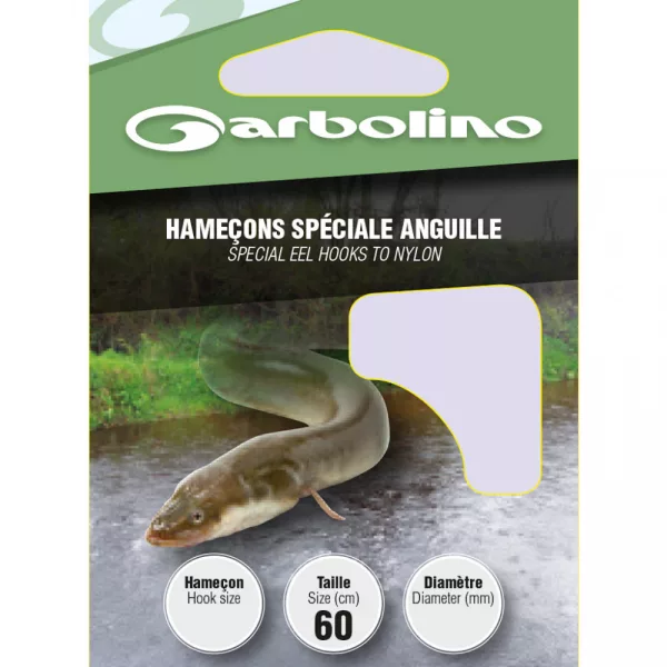 Garbolino - SPECIAL EEL L28 H4 - Monofilowy hak z przyponem - Hak z przyponem - Hak z zadziorem, Hak z łopatką
