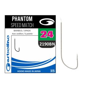   Garbolino Phantom Speed Match 2190BN 24 z łopatką, z zadziorem, Haczyk do delikatnego zestawu 15 szt.