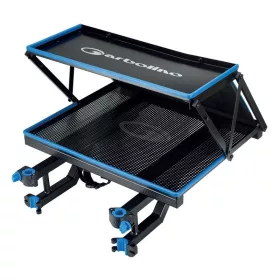   Garbolino Squadra Double Stack XL Side Tray Dwupoziomowa zacieniona taca boczna z wkładkami mocującymi