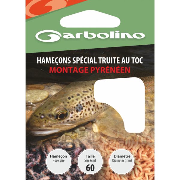 Garbolino Special Trout Hooks / Pyrenean Rig 10 haczyków z łopatką, zadziorowych, z żyłki monofilowej, wiązanych 10szt.