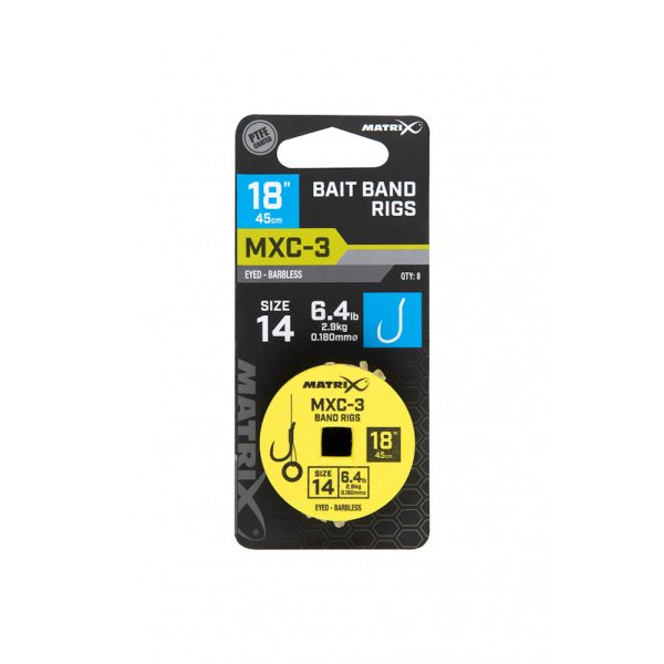Matrix MXC-3 14 Haczyk z przyponem, bez zadzioru, z oczkiem 2,9kg 45cm 8 szt.