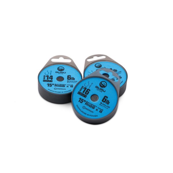 Guru QM1 Bayonet 14 Z oczkiem, Bezzadziorowy Wiązany Hak Monofilowy 8 szt.