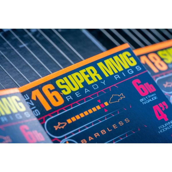 Guru SMWG Bait Bands 16 Haczyk monofilamentowy bezzadziorowy z uszkiem, wstępnie zawiązany, 8 szt.