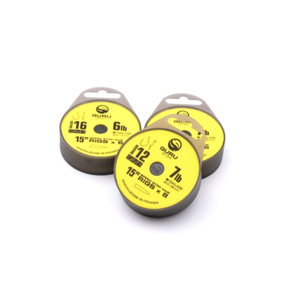 Guru QM1 Speed Stop 12 Haczyk monofilamentowy bezzadziorowy z uszkiem, wstępnie zawiązany, 8 szt.