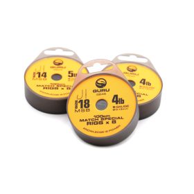   Guru Match Special Rig 18 Zadziorowy, Bez oczka, z łopatką Monofilamentowy Wstępnie zawiązany haczyk 8 szt.