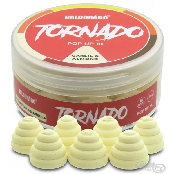 Haldorádó TORNADO Pop Up XL 15 mm - Czosnek & Migdał