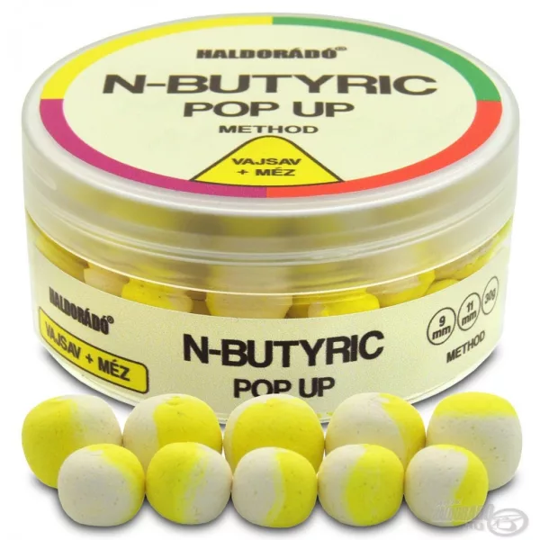 Haldorádó N-Butyric Pop Up Method 9, 11 mm - Kwas masłowy + Miód